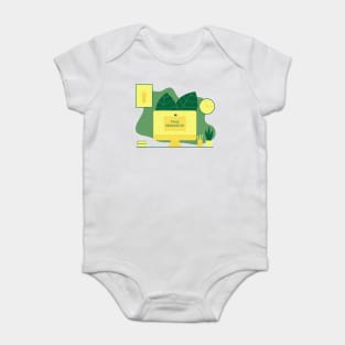 iMac flat illustration design Baby Bodysuit